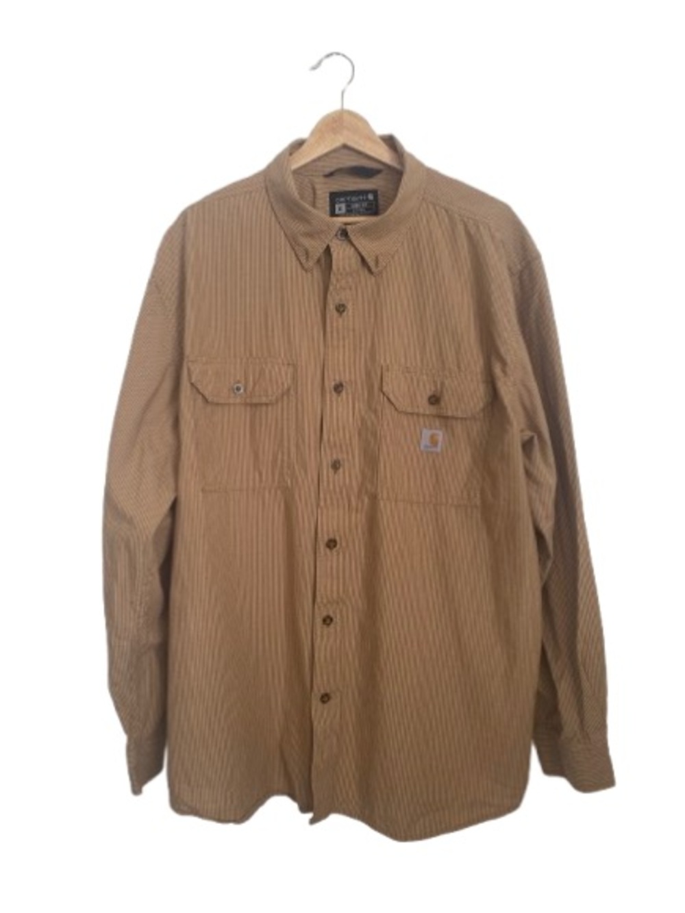Carhartt Men's Striped Button-Down Work Shirt Long Sleeve Sz XL